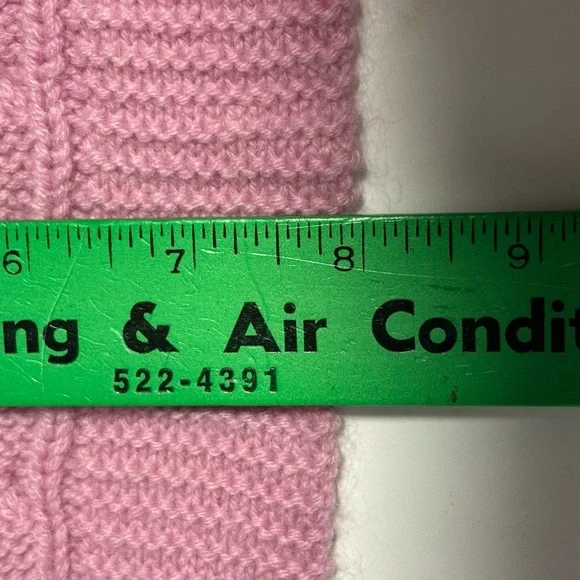 Mariele Waithe 100% CASHMERE fringed cable-knit scarf Cozy Pink Soft Girl 8X66 - Picture 9 of 13